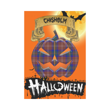 Load image into Gallery viewer, Chisholm Hunting Modern Tartan Jack O' Lantern Garden Flag / Halloween Home Decor NN4