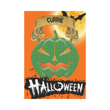 Load image into Gallery viewer, Currie Tartan Jack O' Lantern Garden Flag / Halloween Home Decor NN4