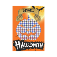Load image into Gallery viewer, Boswell Modern Tartan Jack O' Lantern Garden Flag / Halloween Home Decor NN4