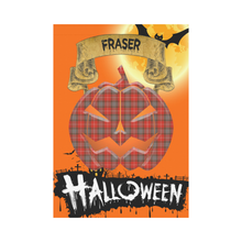 Load image into Gallery viewer, Fraser Weathered Tartan Jack O' Lantern Garden Flag / Halloween Home Decor NN8
