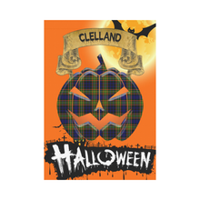 Load image into Gallery viewer, Clelland Modern Tartan Jack O' Lantern Garden Flag / Halloween Home Decor NN4