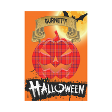 Load image into Gallery viewer, Burnett Modern Tartan Jack O' Lantern Garden Flag / Halloween Home Decor NN4