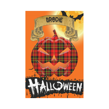 Load image into Gallery viewer, Brodie Modern Tartan Jack O' Lantern Garden Flag / Halloween Home Decor NN4