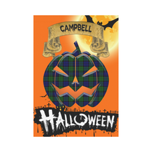 Load image into Gallery viewer, Campbell Modern Tartan Jack O' Lantern Garden Flag / Halloween Home Decor NN4