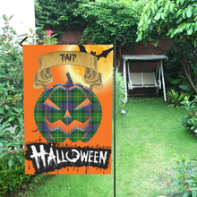 Load image into Gallery viewer, Tait Modern Tartan Jack O' Lantern Garden Flag / Halloween Home Decor NN9